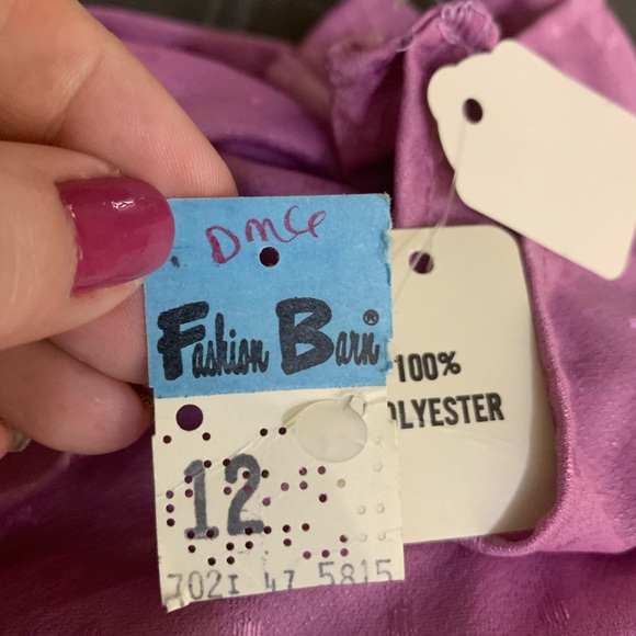 Vintage Lilac Flutter Sleeve Dress Size 12 - Picture 7 of 7